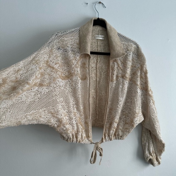 By Anthropologie Cropped Lace Cardigan Sweater XS - Picture 5 of 7